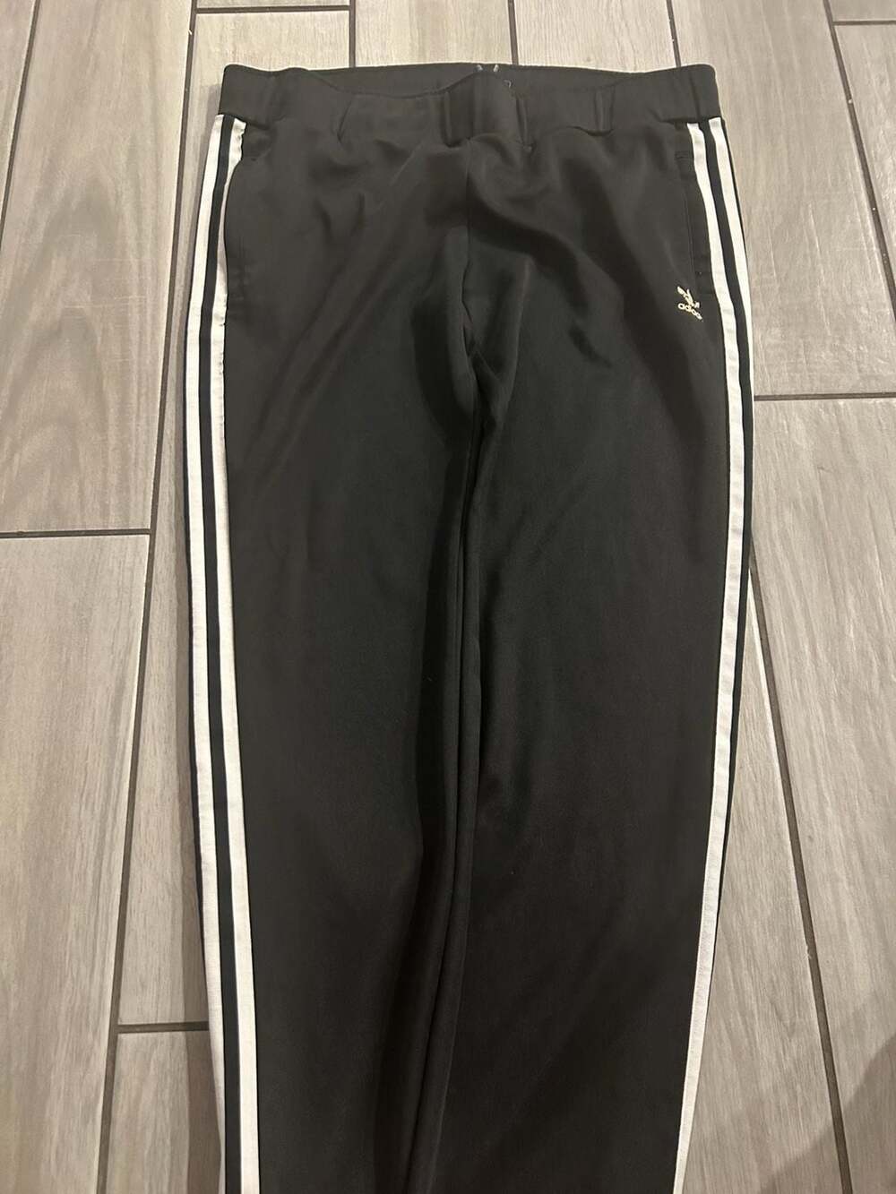 Adidas Originals Classic Black Track Pants with White Stripes Size L